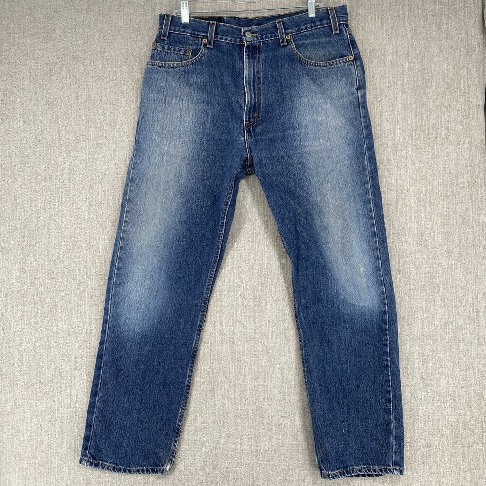 Levis 505 Regular Fit Vintage Straight Leg Jeans Mens 36x30 Denim Made in USA 92